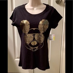 Junior’s Sz. L 11/13. Disney Golden Mickey Tee NWT
